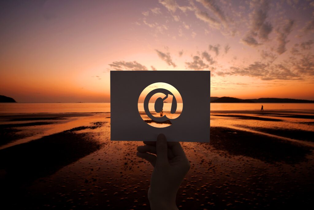 email icon on sunset background